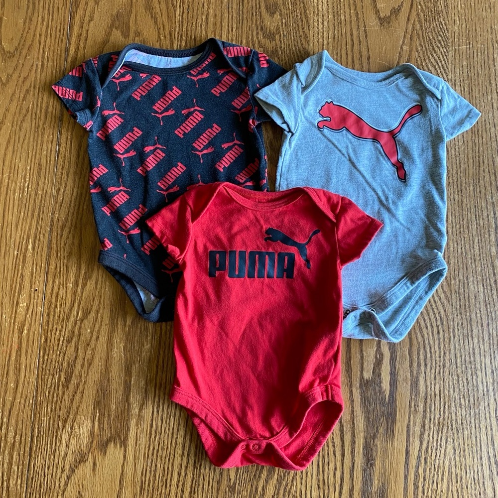 3 Puma Baby One-Piece Bodysuits